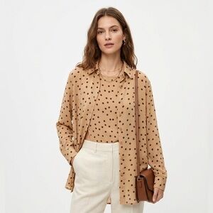 Dialogue two pieces set camisole and blouse polka dots